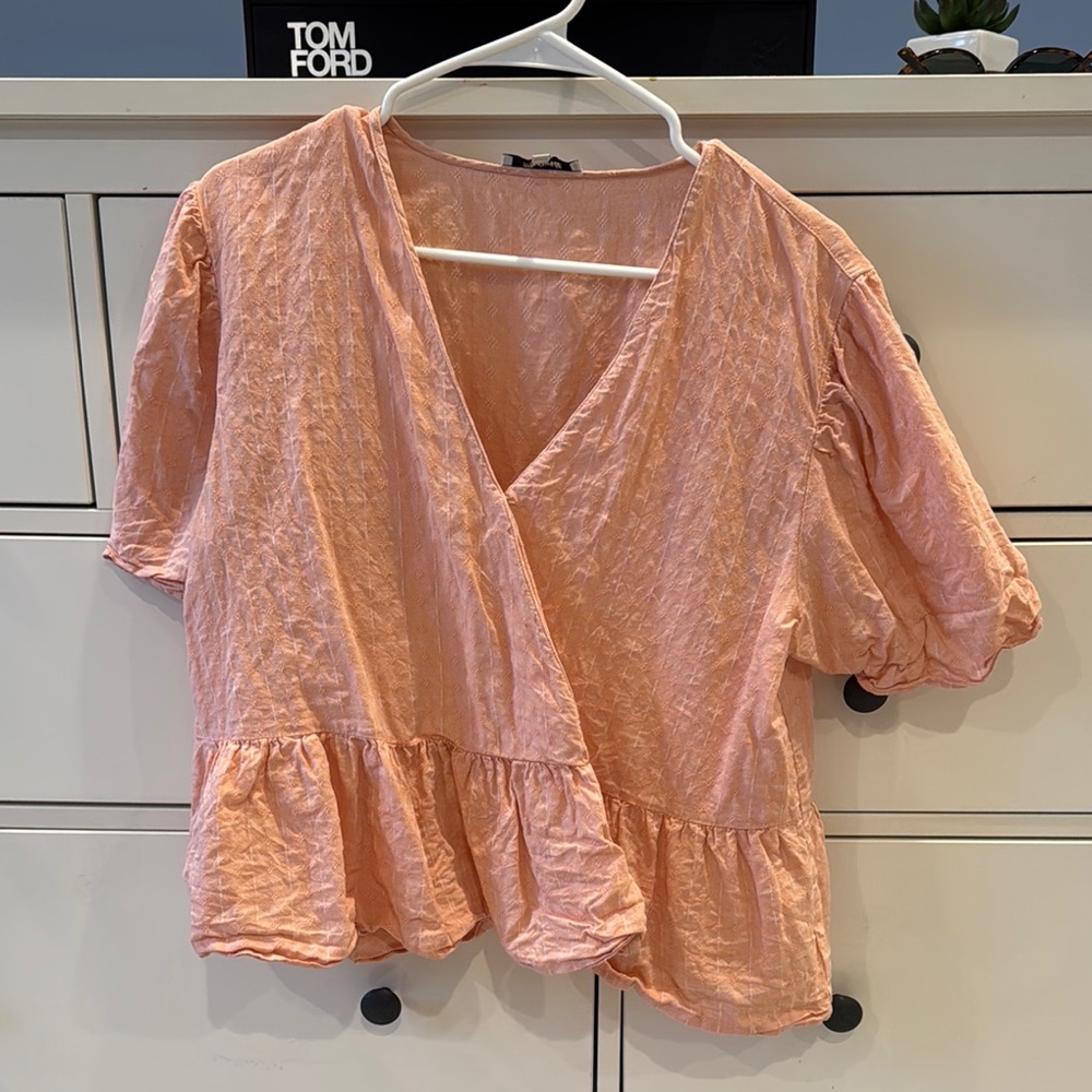 Maxwell Peach Wrap Top